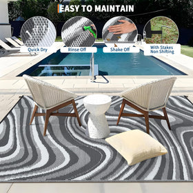 Garvee rug features non-slip weave for safe play areas.