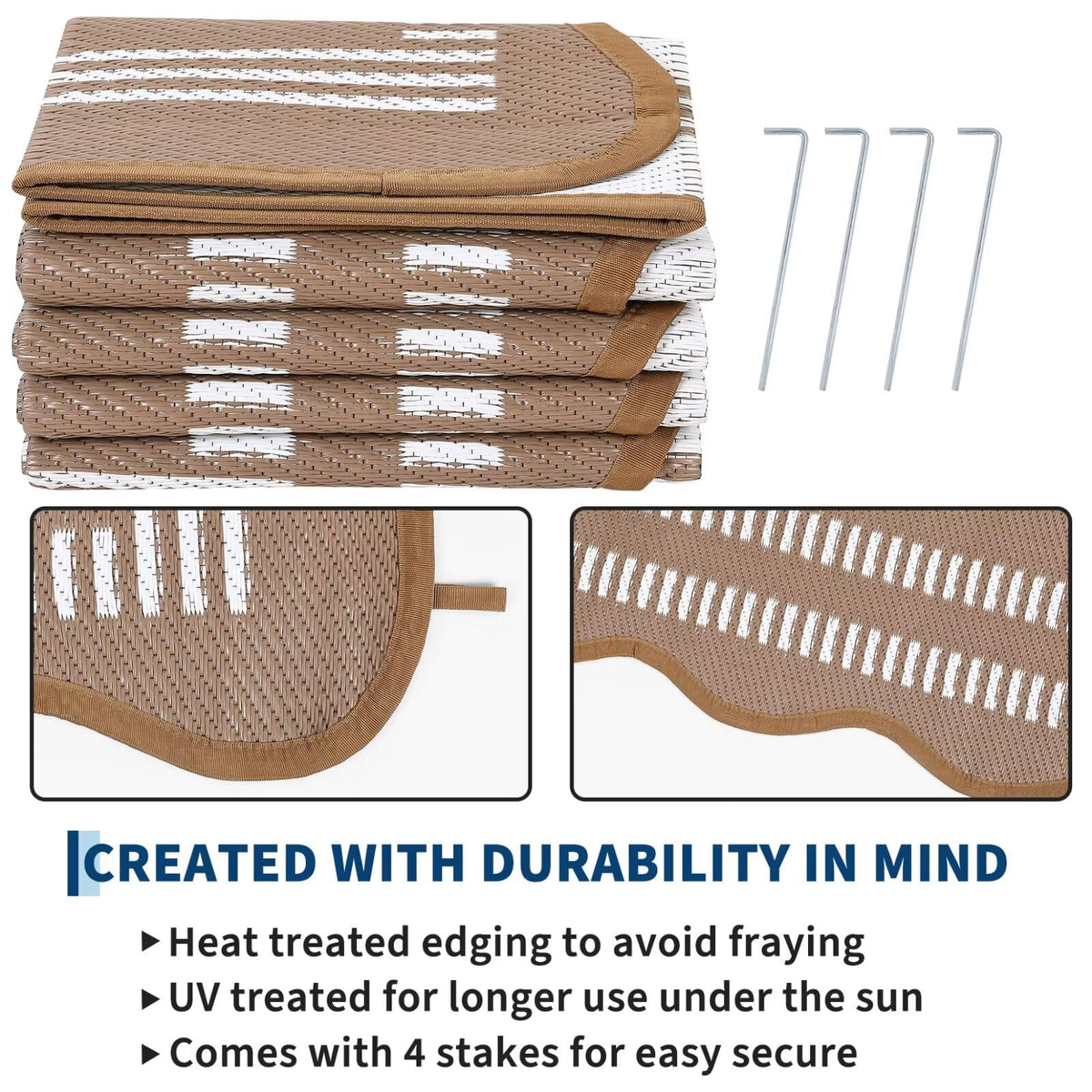 Garvee outdoor rug on patio showcases versatile indoor-outdoor use.