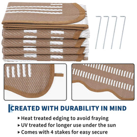 Garvee outdoor rug on patio showcases versatile indoor-outdoor use.