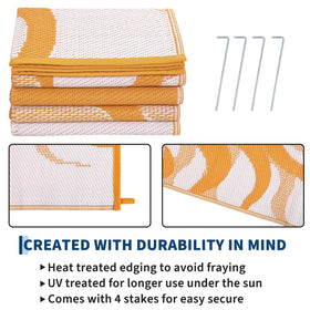 Garvee outdoor rug soft underfoot invites barefoot comfort on grass, patios, or RV floors.