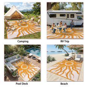 Garvee outdoor rug UV-coated maintains vibrant colors after sun exposure.