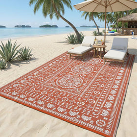 Garvee rug available in multiple sizes to fit balconies and large patios