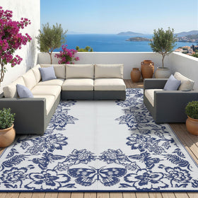 Garvee rug ready for beach or RV trailer use in outdoor setting