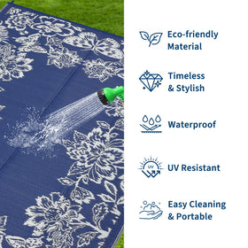 Garvee 8x10 outdoor rug on patio setup shows durable waterproof design
