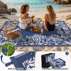 Garvee outdoor rug reversible design offers two color options