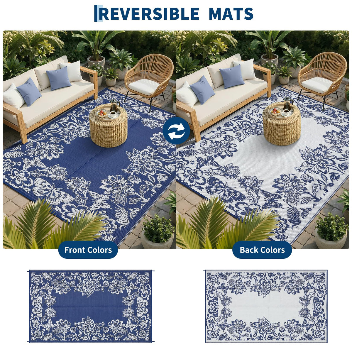 Garvee rug closeup highlights waterproof material and durable surface