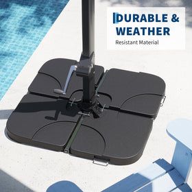 Garvee outdoor umbrella base provides sturdy support on decks and poolside patios.
