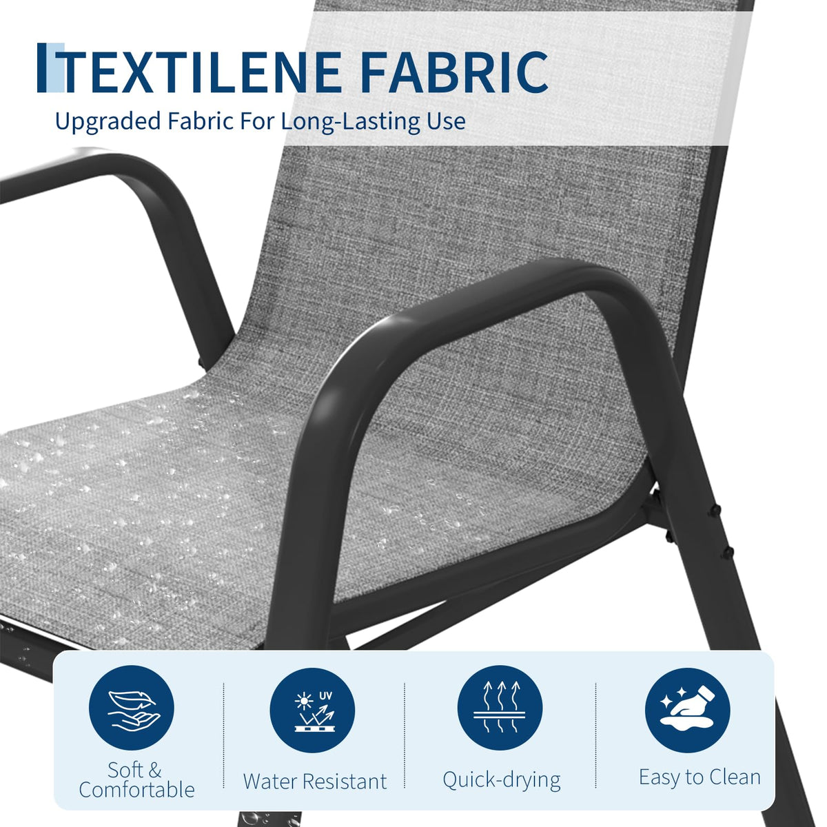 Garvee high-back chair supports relaxed posture during conversations.
