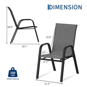 Garvee stackable design saves space for small patios and storage.