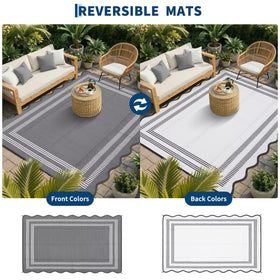 Garvee patio deck rug gray creates defined seating areas by pool or garden