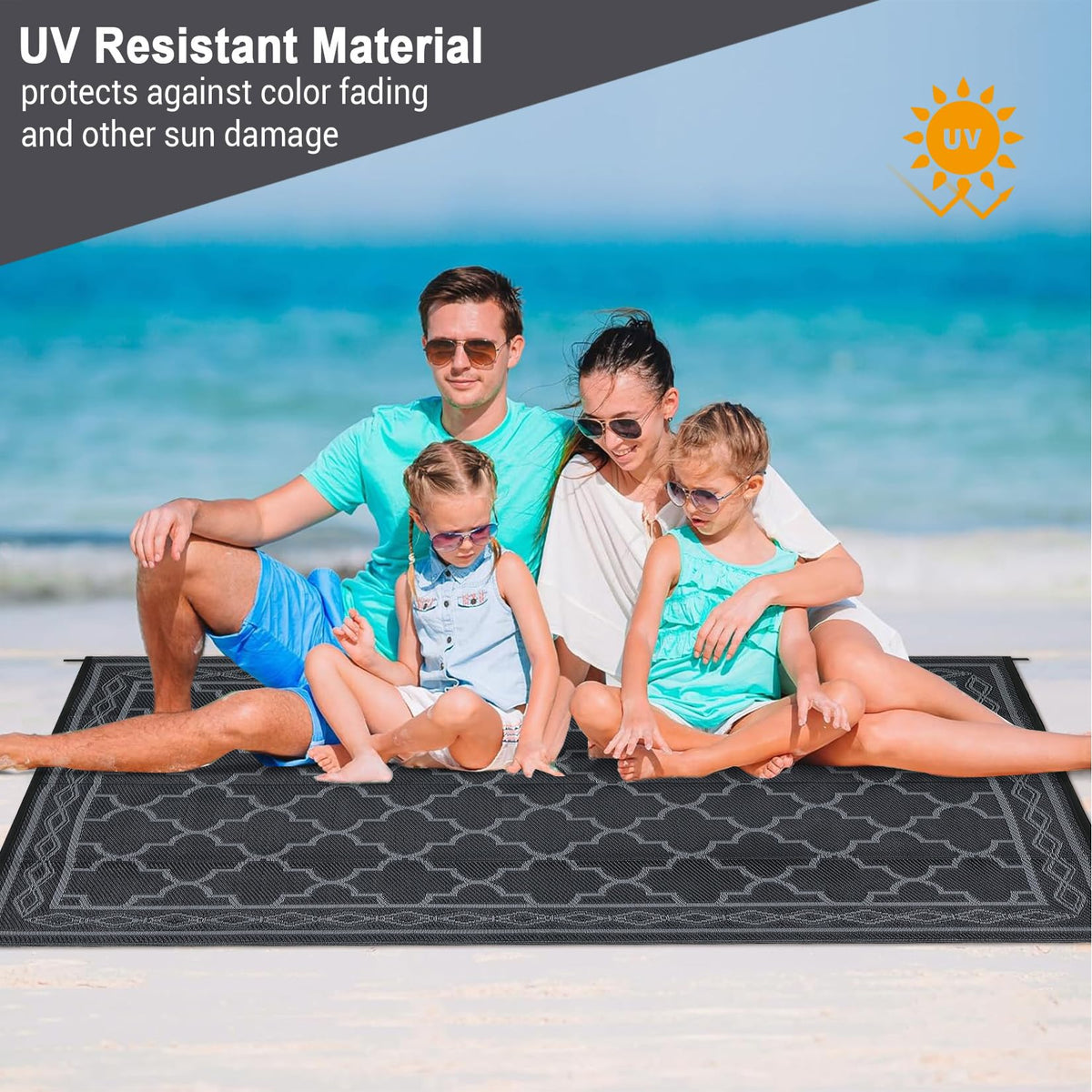 Garvee patio RV rug enhances outdoor space with easy setup.