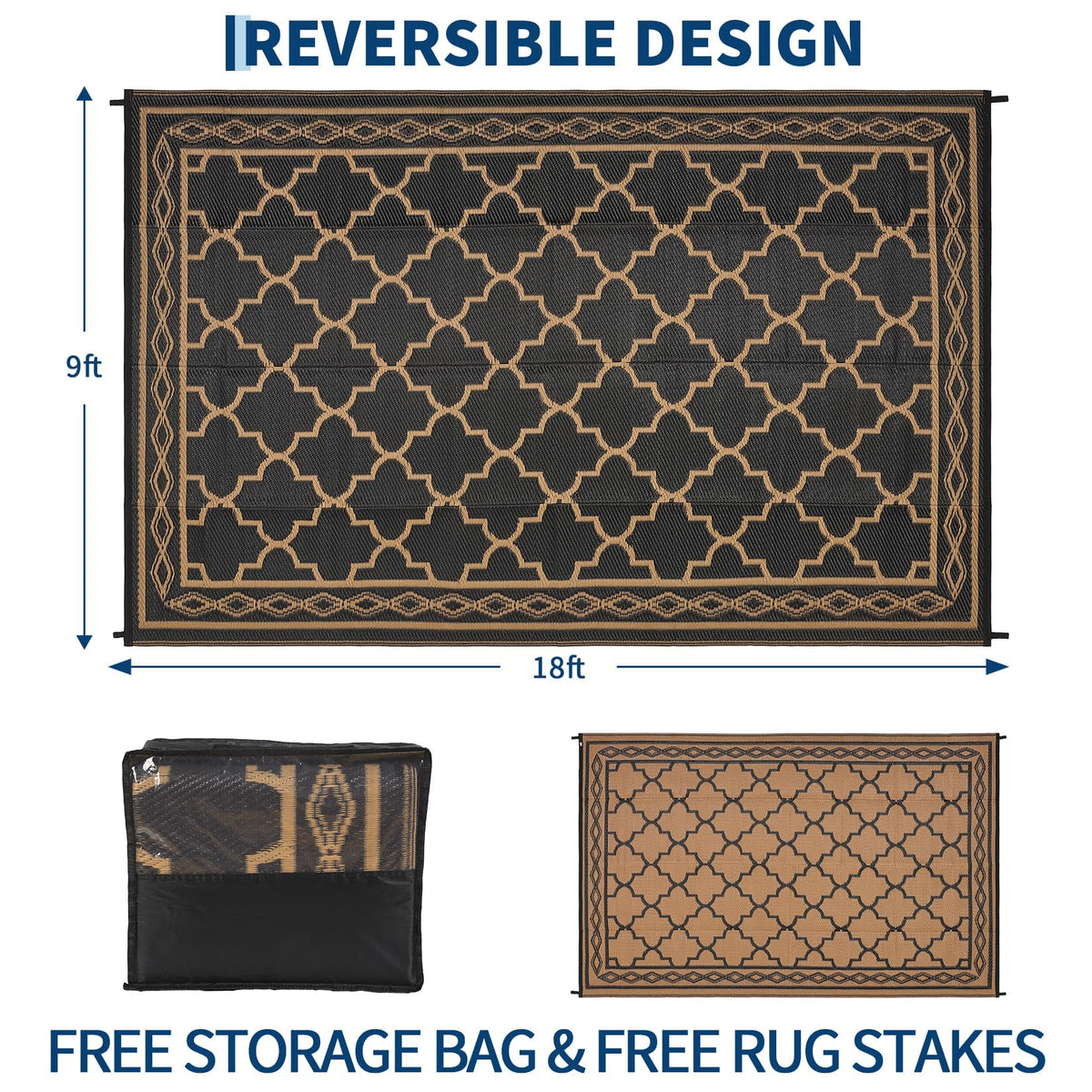 Garvee plastic straw mat edge detail emphasizes breathable, grass-friendly surface.