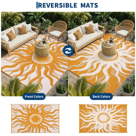Garvee plastic straw rug durable edges ensures long-lasting use on decks and campsites.