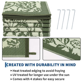 Garvee plastic straw texture rug designed for casual RV and camping setups