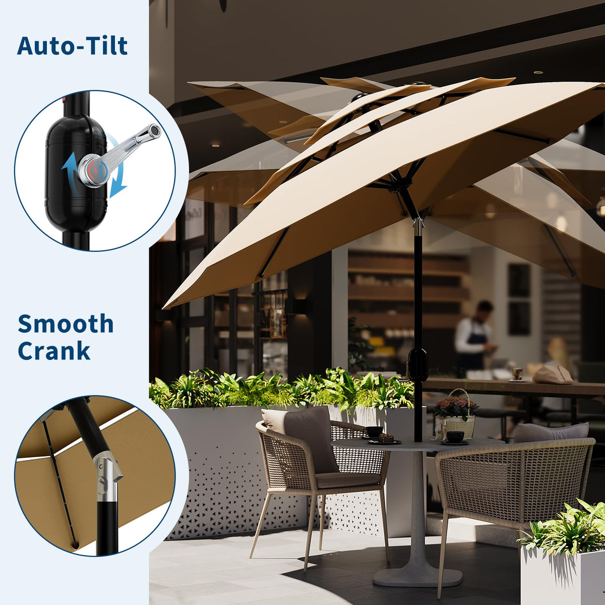 Garvee pool, deck, or yard setup offers versatile shade options.