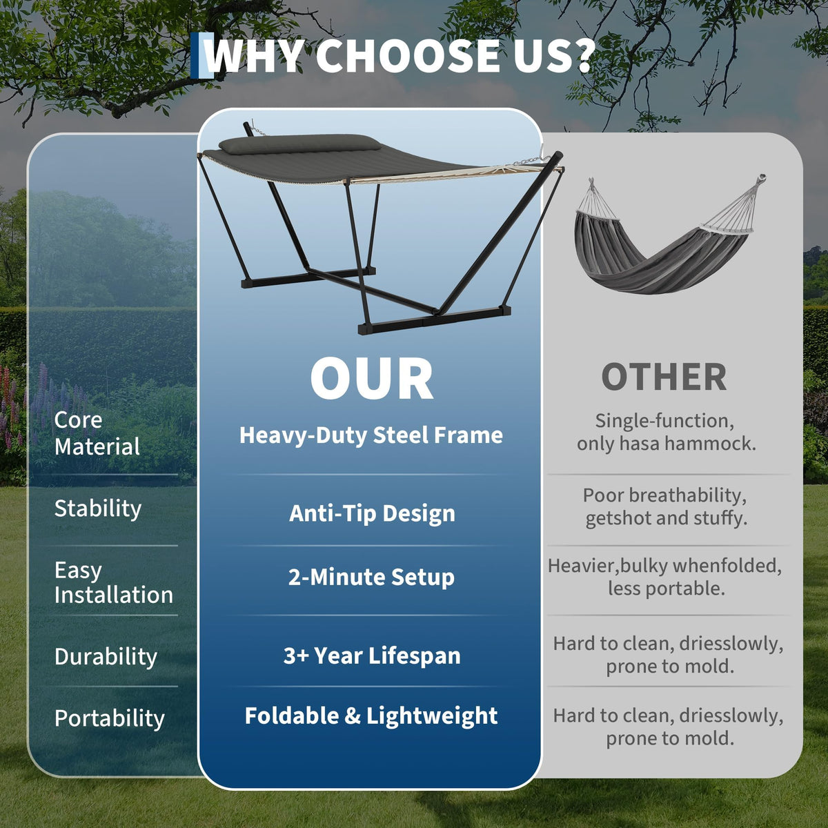 Garvee portable camping beach hammock ready for on-the-go adventures