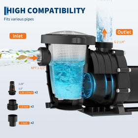Garvee pump connection options illustrating versatile hose compatibility for quick setup