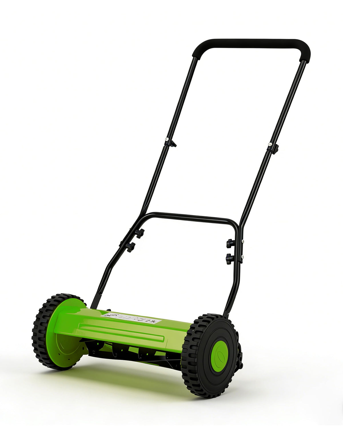 Garvee push reel mower front view for precise, neat cuts in small yards.