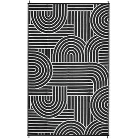 Garvee rainbow rug on balcony adds modern style and durability.