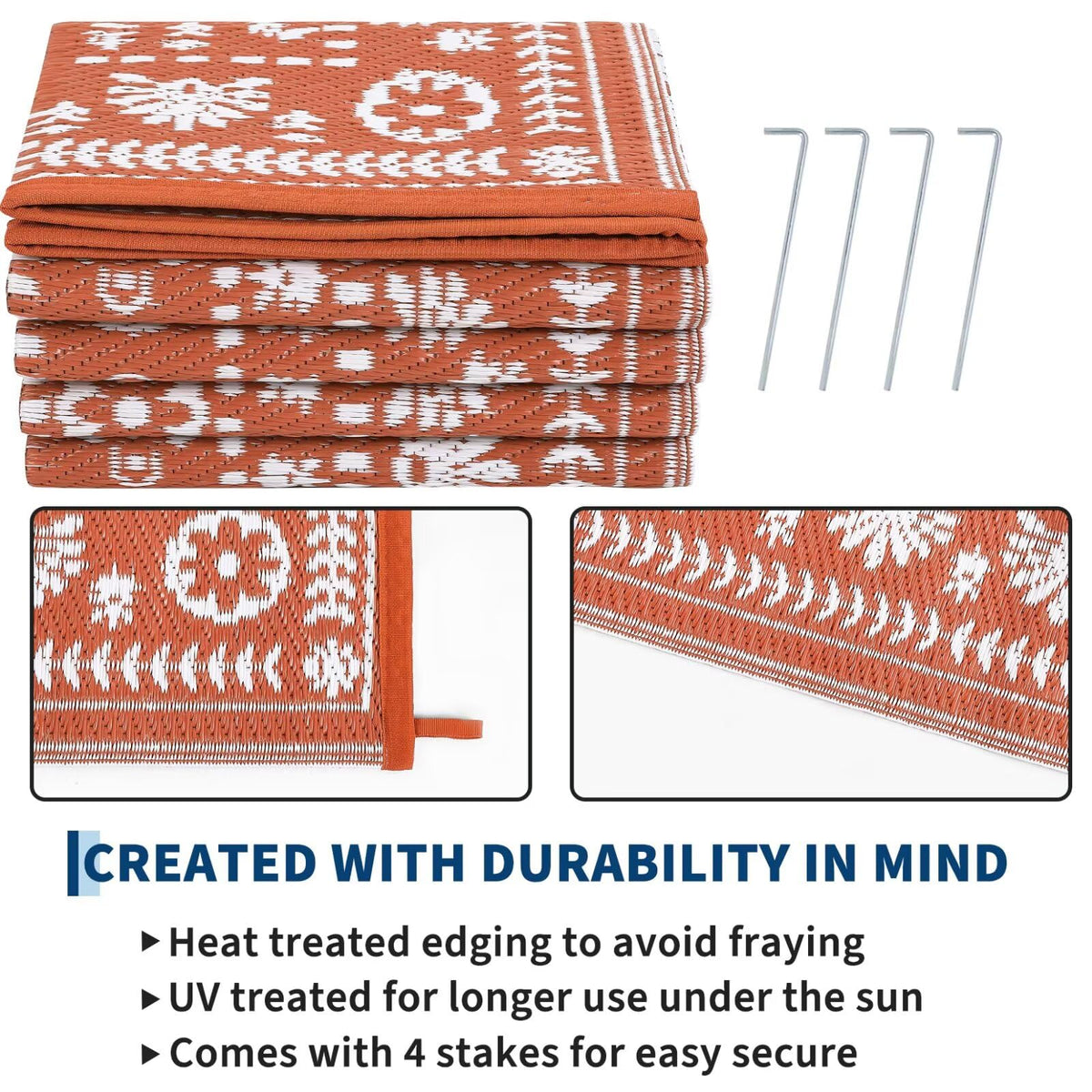 Garvee reversible indoor/outdoor rug, pet-friendly and soft underfoot for high-traffic spaces