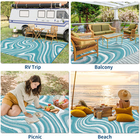 Garvee all-season rug dries quickly after rain.