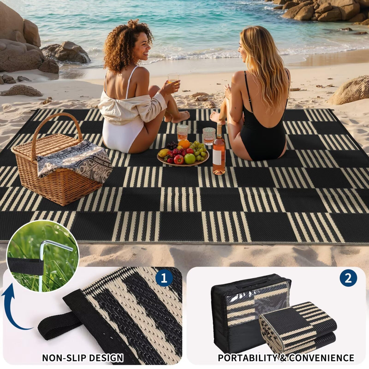 Garvee rug folded storage bag demonstrates portability and compact storage
