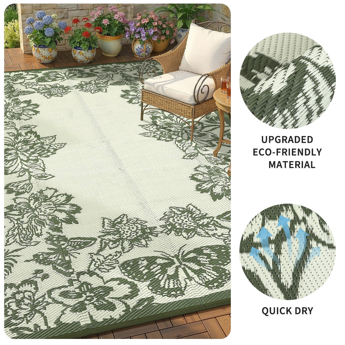 Garvee rv-camping-outdoor mat ready for travel and quick-dry use