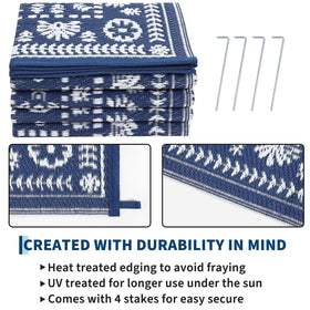 Garvee RV mat is lightweight and folds for travel.