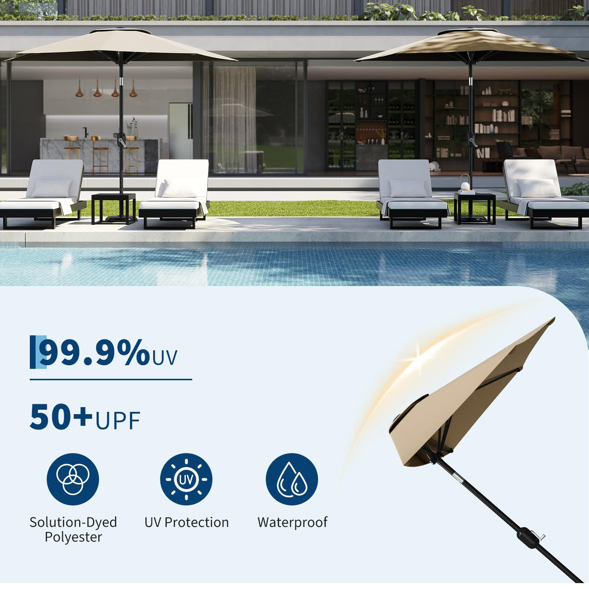 Garvee durable steel pole and ribs provide lasting support