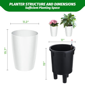 Garvee tall planter with auto-watering system for effortless plant hydration