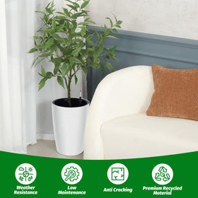 Garvee tall planter with classic round design elevating decor
