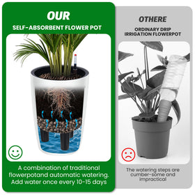 Garvee tall planter with drainage tray for water management