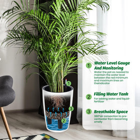 Garvee tall planter with separate water inlet for easy watering