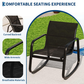 Garvee Textilene chairs deliver cool, low-maintenance seating outdoors.
