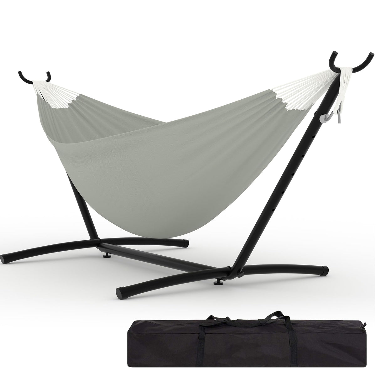 Garvee two-person hammock with stand outdoors for shared yard lounging