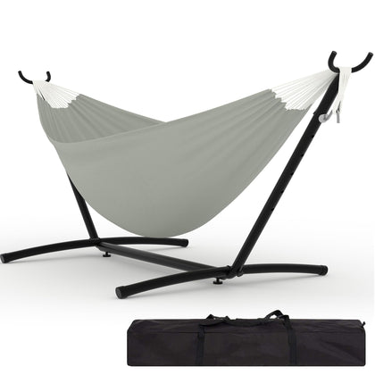 Garvee two-person hammock with stand outdoors for shared yard lounging