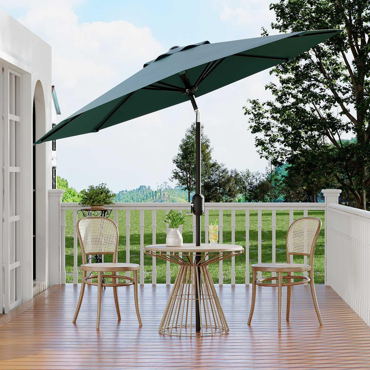 Garvee modern turquoise design adds stylish shade to outdoors