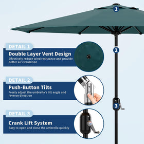Garvee umbrella sturdy iron-frame providing durable deck stability