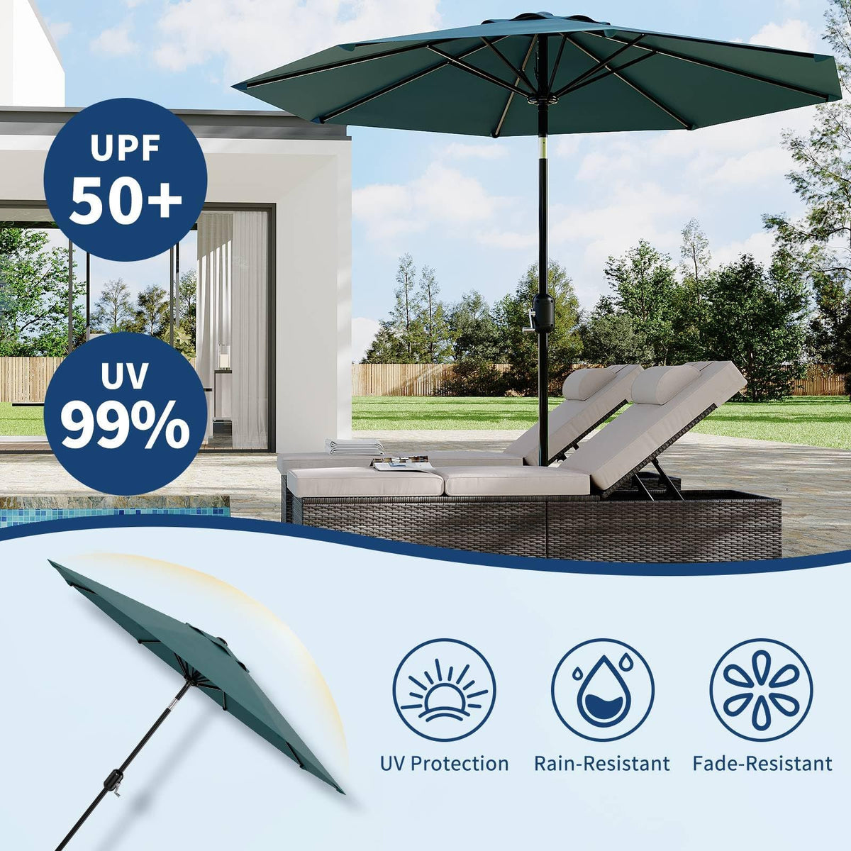 Garvee umbrella vented canopy for better airflow and balance