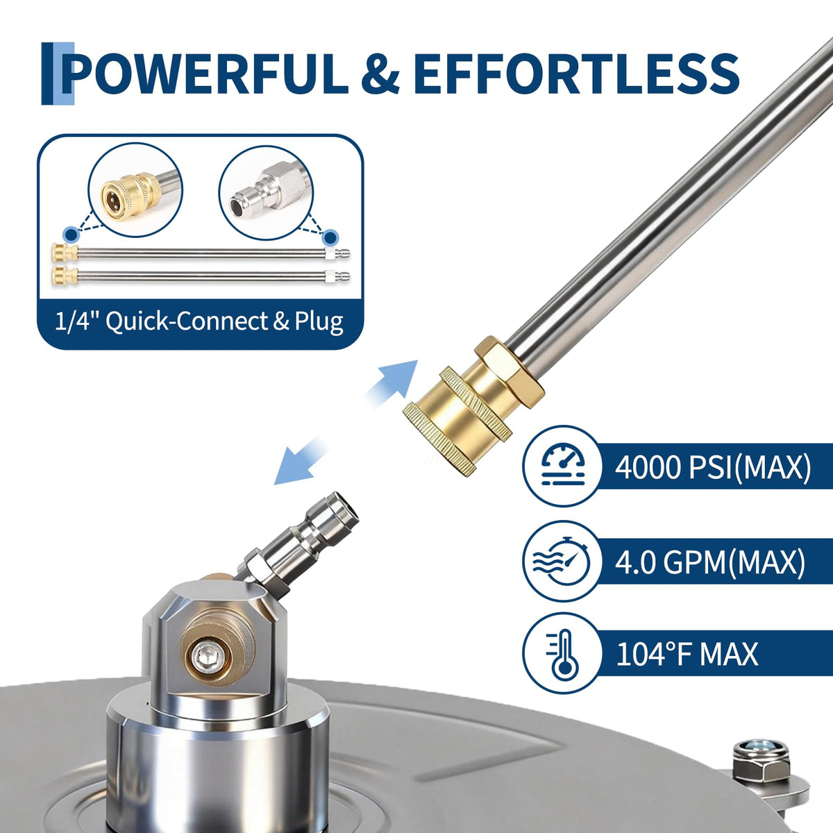 Garvee universal compatibility for 3,000–4,000 PSI machines with quick-connect