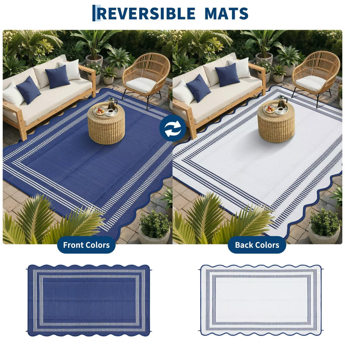 Garvee UV-resistant, fade-proof rug maintains color across seasons.