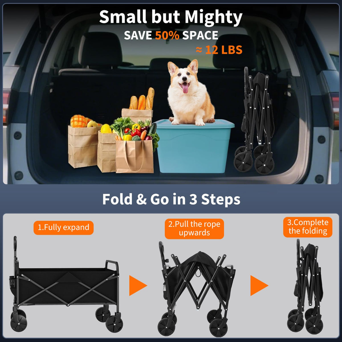Garvee Wagons tear-resistant fabric highlights waterproof 600D material