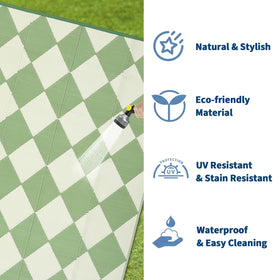 Garvee waterproof rug; easy cleaning after spills or muddy days.
