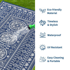 Garvee waterproof outdoor rug shows recyclable plastic straw material for durable exterior use