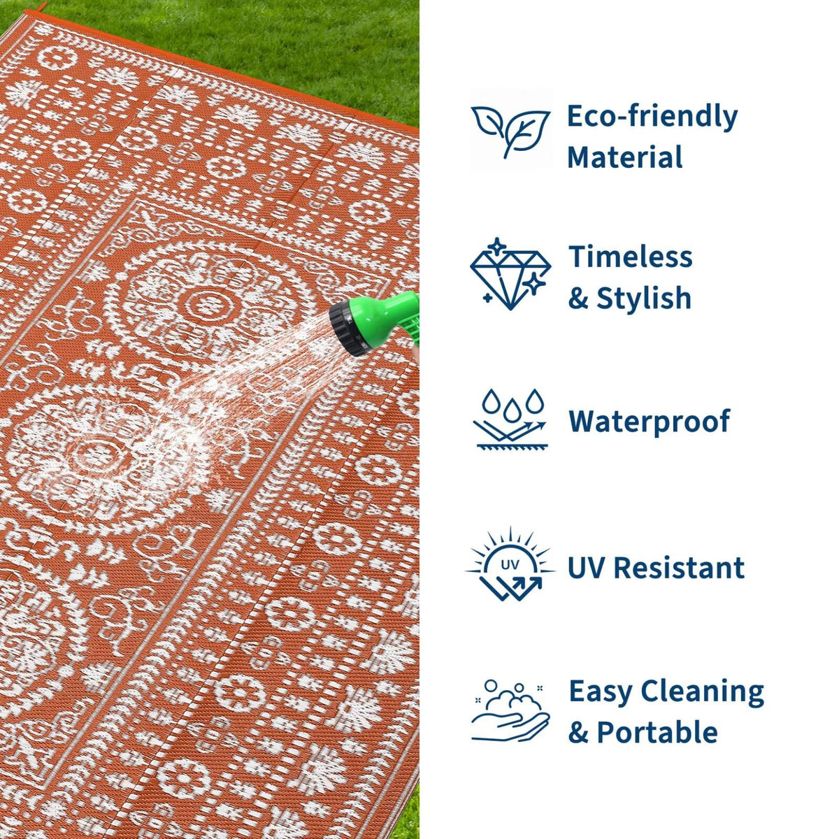 Garvee waterproof-stain-resistant material keeps decks clean after outdoor activities.