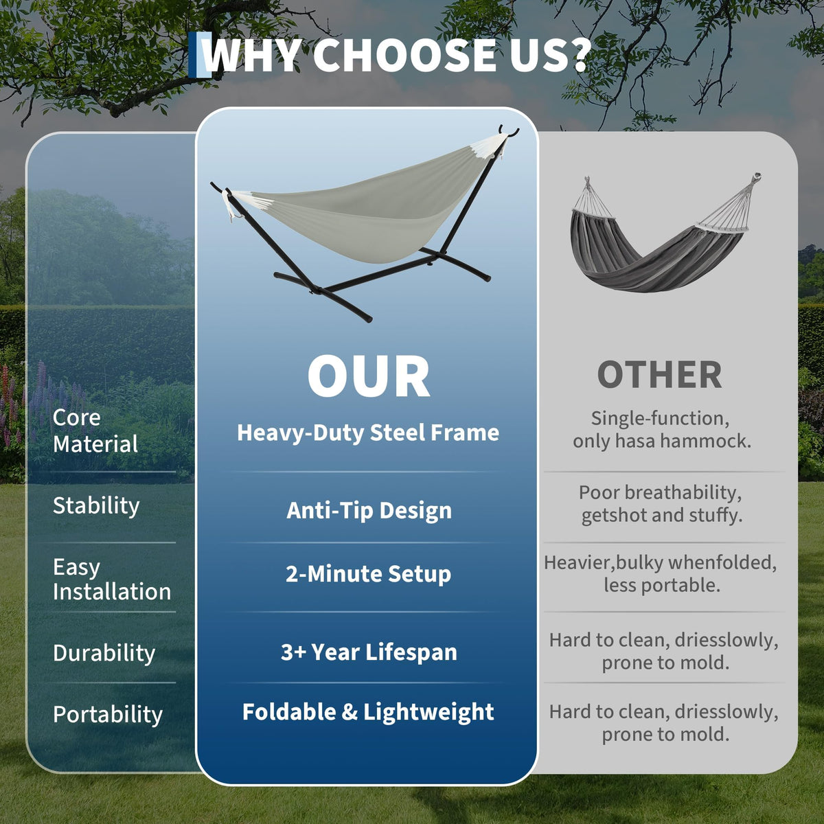 Garvee weather-resistant hammock fabric designed for outdoor use