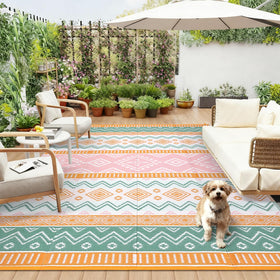 GarveeHome 9x12 outdoor area rug adds color and pattern for patios, decks, and outdoor spaces.