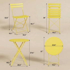 GarveeHome folding table, sturdy surface for outdoor meals on patios.