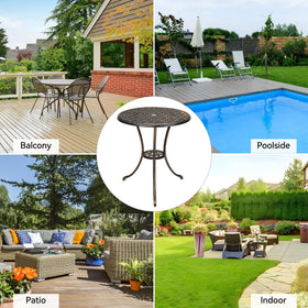 GarveeHome brown rustic finish complements rustic patio aesthetics.