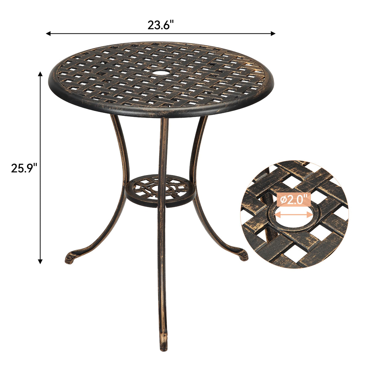 GarveeHome cast aluminum finish resists rust and is easy to clean.